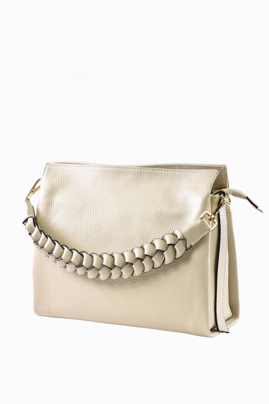 Borse A Tracolla Voemièn | Borsa Braid In Pelle Dollaro Beige