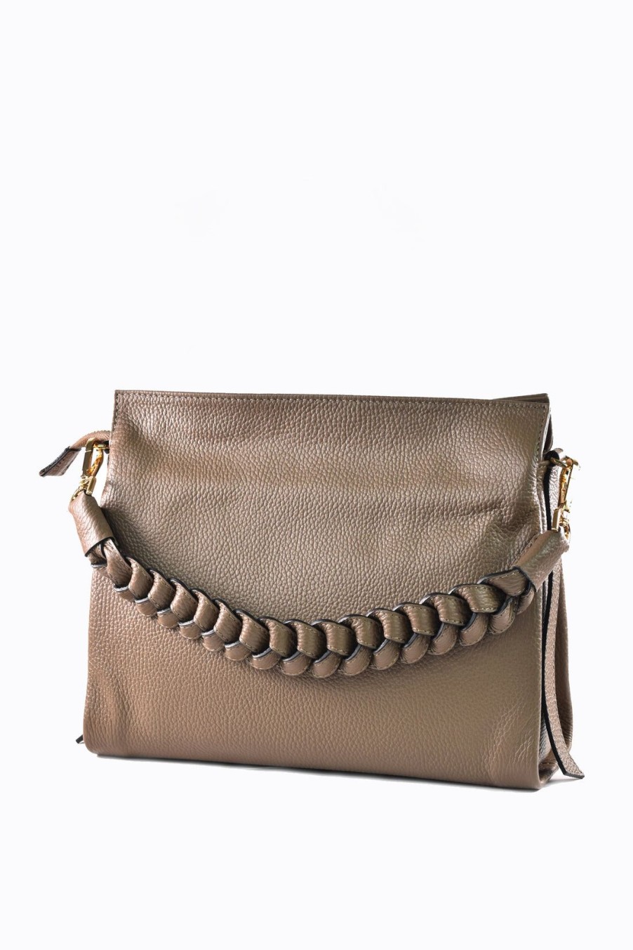 Borse A Tracolla Voemièn | Borsa Braid In Pelle Dollaro Taupe